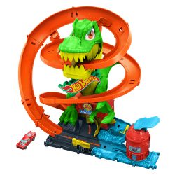 HOT WHEELS CITY - PISTE DE COURSE T-REX BATAILLE DE FEU